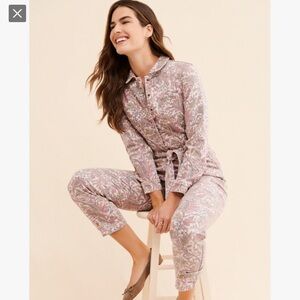 Anthropologie paisley jumpsuit coverall boiler suit size large